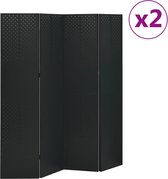 vidaXL Kamerschermen 2 st met 4 panelen 160x180 cm staal zwart