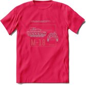 M18 Hellcat leger T-Shirt | Unisex Army Tank Kleding | Dames / Heren Tanks ww2 shirt | Blueprint | Grappig bouwpakket Cadeau - Roze - XXL