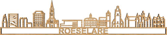 Skyline Roeselare Eikenhout 90 Cm Wanddecoratie Voor Aan De Muur Met ...