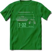 T32 Heavy tank leger T-Shirt | Unisex Army Tank Kleding | Dames / Heren Tanks ww2 shirt | Blueprint | Grappig bouwpakket Cadeau - Donker Groen - XXL