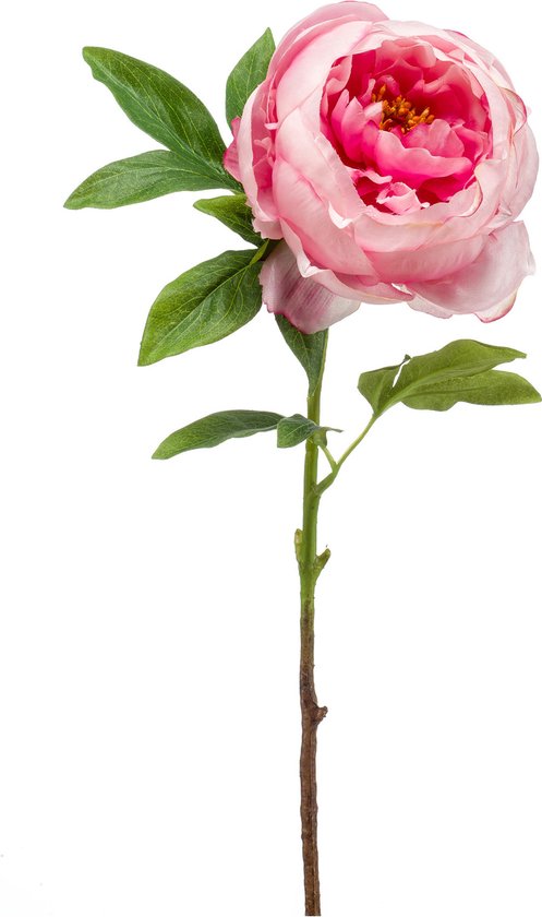 Emerald Kunstbloem nepbloem zijden bloem - Pioen roos roze 63 cm