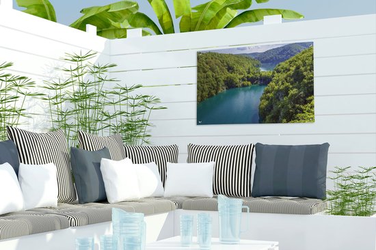 Affiche de jardin Parc national des lacs de Plitvice - Belle vue sur le parc national des lacs de Plitvice 60x40 cm - Toile de jardin / Toile d'extérieur / Peintures pour l'extérieur (décoration de jardin)