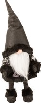 Kerstman | textiel | zwart | 30x25x (h)69 cm