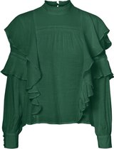 Vero Moda Blouse Vmarisa L/s Frill Blouse Vip 10230745 Sea Moss Dames Maat - S