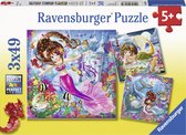 Puzzel 3x49 stukjes Betoverende Zeemeerminnen