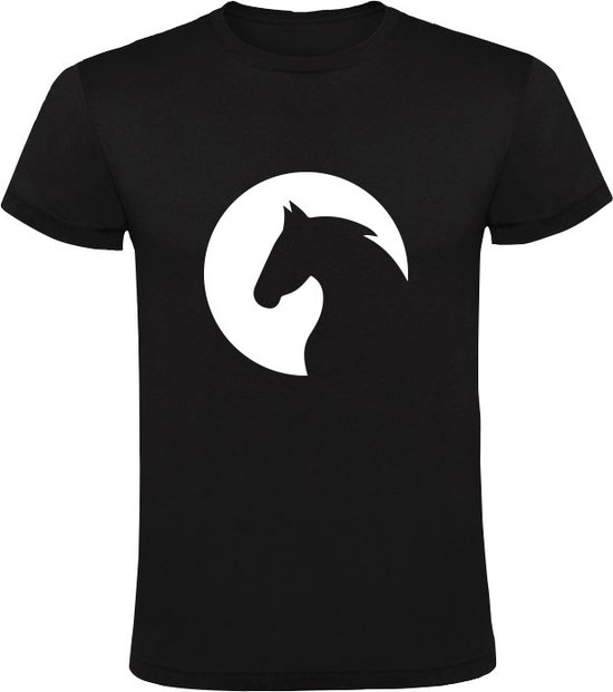 Paard Logo Rond Heren T Shirt Paard Dieren Horse Zwart Bol