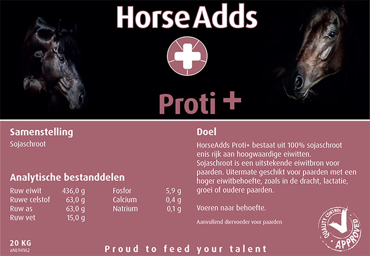 Proti+ navulverpakking 20 kg - Horse Adds Paardensupplementen