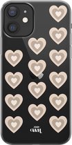 xoxo Wildhearts case voor iPhone 11 - Retro Hearts Nude - xoxo Wildhearts Transparant Case