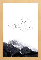 JUNIQE - Poster met houten lijst The Mountains -13x18 /Kleurrijk