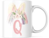 Paas Mok Q regenboog konijnen oren | Paas cadeau | Pasen | Paasdecoratie | Pasen Decoratie | Grappige Cadeaus | Koffiemok | Koffiebeker | Theemok | Theebeker