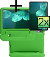 Hoesje Geschikt voor Lenovo Tab P11 Hoesje Kinderhoes Shockproof Hoes Kids Case Met 2x Screenprotector - Groen