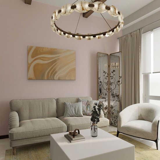 Artaza Canvas Schilderij Abstracte Kunst - Marmer Goud - 90x60 - Foto Op Canvas - Canvas Print - Muurdecoratie