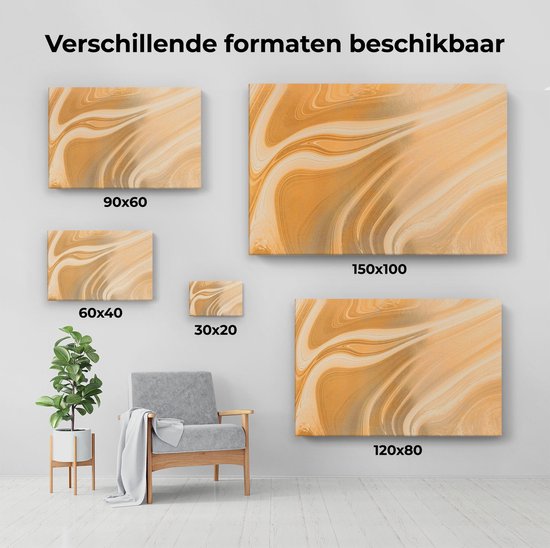 Artaza Canvas Schilderij Abstracte Kunst - Marmer Goud - 90x60 - Foto Op Canvas - Canvas Print - Muurdecoratie
