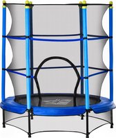 Kindertrampoline met veiligheidsnet - trampoline - speelgoed - blauw - Ø140 cm