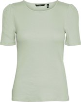 Vero Moda T-shirt Vmnatasha Ss Puff Top Noos 10264993 Desert Sage Dames Maat - XL