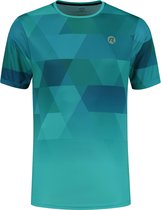 Rogelli Geometric Sportshirt - Korte Mouwen - Heren - Turquoise - Maat 2XL