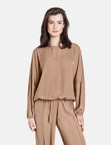 TAIFUN Dames Oversized blouse van gerecycled polyester Sand-44