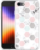 iPhone SE 2022 Hoesje Marmer Honeycomb - Designed by Cazy