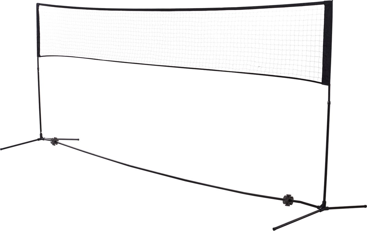 HOMCOM Badmintonnet volleybal- en tennisnet draagbaar 2 hoogtes 94/158 cm draagtas PE 400 x 60 cm