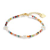 Twice As Nice High fashion armband, multikleurig, bloemetjes 17 cm+3 cm