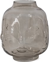 Glazen vaas gezicht zalm - roze vaas - glazen decoratie - Kolony