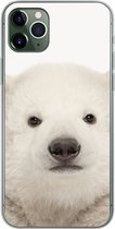 Geschikt voor iPhone 11 Pro Max hoesje - IJsbeer - Dieren - Wit - Kinderen - Jongens - Meisjes - Siliconen Telefoonhoesje