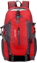 Faseras Outdoor Camping Rugzak - 17 Inch Laptopvak - Waterafstotend - Wandel Rugzak - Rood - 40L