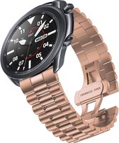 Strap-it bandje staal Presidential rosé goud + toolkit - geschikt voor Samsung Galaxy Watch 3 45mm / Galaxy Watch 1 46mm / Gear S3