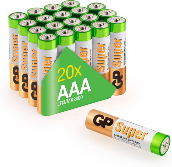 Pile super alcaline GP AAA (crayon) 1,5 V 20 pièces | bol