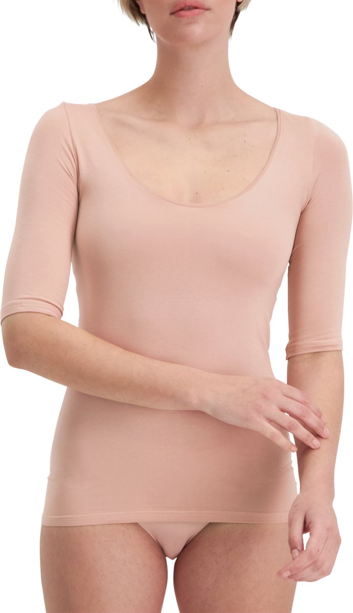 Noshirt Lite Cotton - Vrouwen Ondershirt - Half Sleeve - Ronde Hals - Supima Katoen - Rose - Maat L