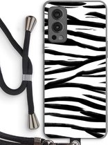 Case Company® - OnePlus Nord 2 5G hoesje met Koord - Zebra pattern - Telefoonhoesje met Zwart Koord - Bescherming aan alle Kanten en Over de Schermrand