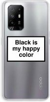 Case Company® - Oppo A94 5G hoesje - Black is my happy color - Soft Cover Telefoonhoesje - Bescherming aan alle Kanten en Schermrand