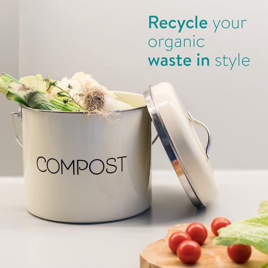 Poubelle à compost de cuisine-poubelle à compost compacte en acier