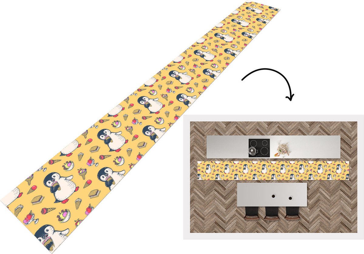 KitchenYeah Keukenloper - Keukenmat - IJs - Pinguïn - Pooldieren - Kinderen - Design - Keuken vloerkleed multicolor, foto 2