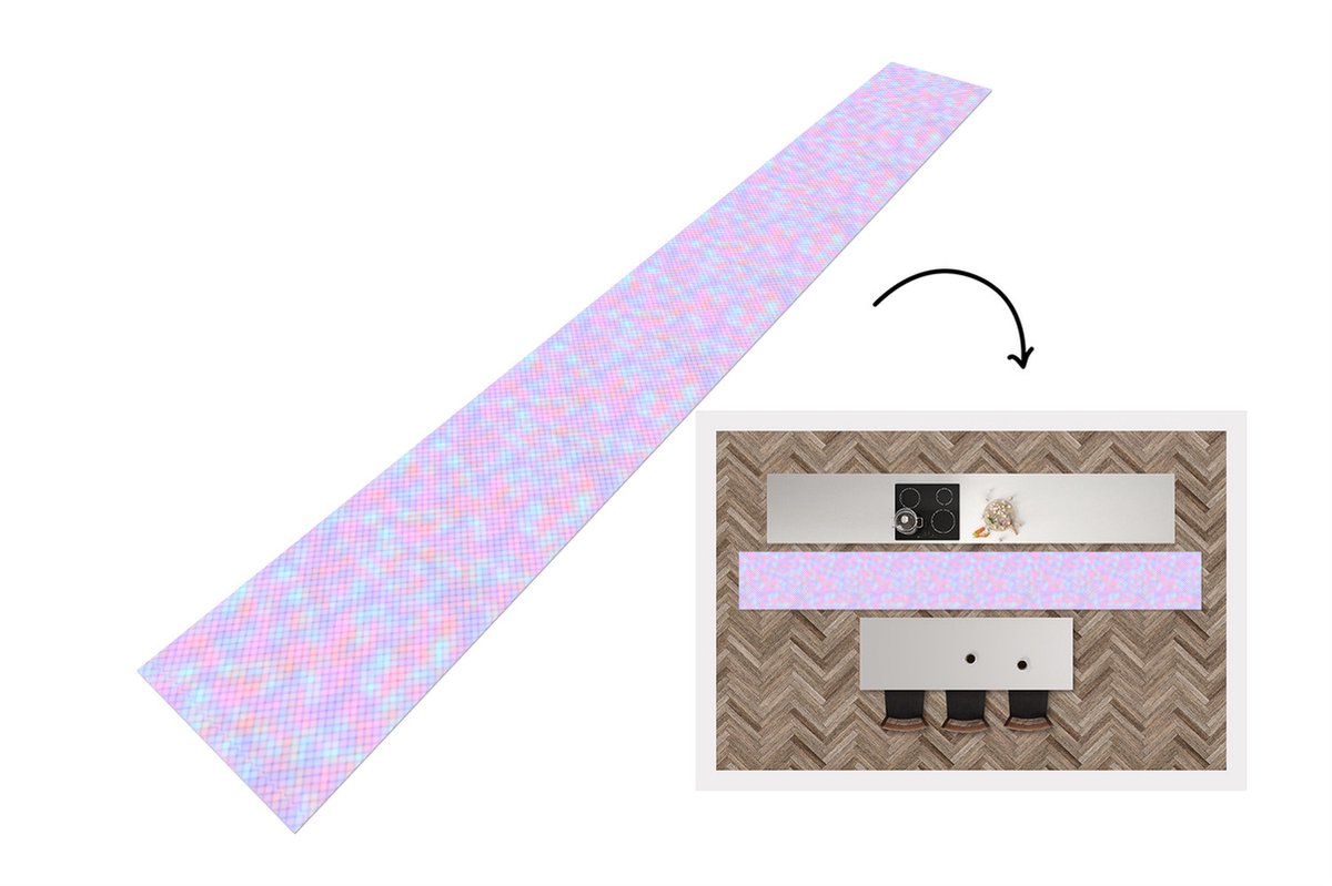 KitchenYeah Keukenloper - Keukenmat - Design - Geometrie - Roze - Keuken vloerkleed, foto 3