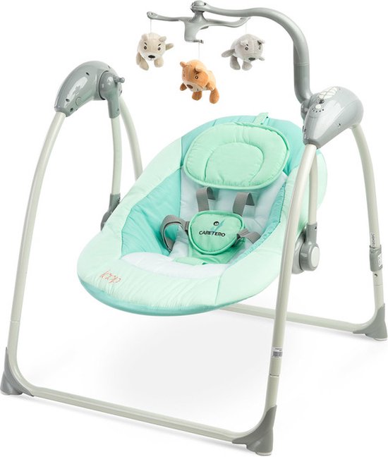 Balançoire bébé électrique, chaise berçante Caretero Loop menthe | bol