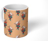 Mok - Koffiemok - Boeket - Bloemen - Patroon - Mokken - 350 ML - Beker - Koffiemokken - Theemok