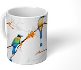 Mok - Koffiemok - Patronen - Vogel - Takken - Mokken - 350 ML - Beker - Koffiemokken - Theemok