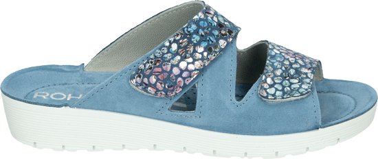 Rohde 1403 - Volwassenen Dames slippers - Kleur: Blauw - Maat: 41