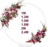 Carefree- Rond Rozenbogen - Bruiloft decoratie - bruiloft boog - Backdrop frame - Rozenboog - decoratieve rekwisieten - bloem rekken - voor bruiloft verjaardag en afstudeerfeest - wit -1.8M
