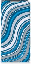 Hoesje Geschikt voor Samsung Galaxy A53 Book Case Golven Blauw