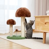 Krabpaal met Bal - Paddenstoelen Styling - Krabpaal - Natuurlijke Sisalpaal - Voor Kitten Kattenklimmen - Meubelbeschermer