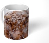 Mok - Schotse Hooglander - Sneeuw - Winter - 350 ML - Beker - Uitdeelcadeautjes