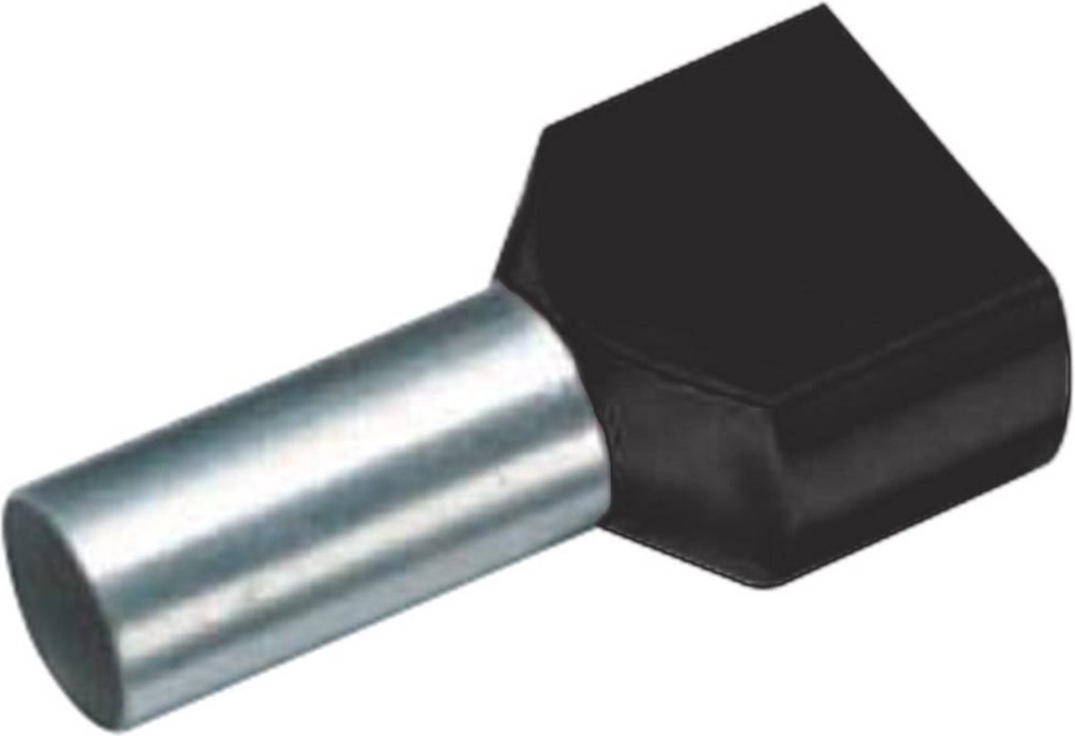 Cimco 18 2410 Dubbele adereindhuls 1.50 mm² Deels geïsoleerd Zwart 100 stuk(s)