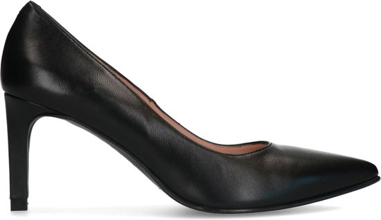 Manfield - Dames - Zwarte leren pumps - Maat 41