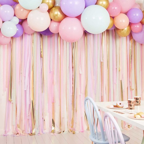 Ginger ray - Pastel ballonnenboog met streamer - Ballon - Roze