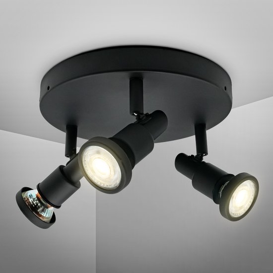 B.K.Licht - Badkamer Plafondlamp - opbouwspots draai- en kantelbaar - IP44 badkamerverlichting - incl. 3x 4.8W GU10 - 3.000K