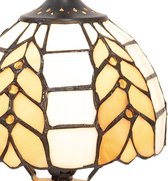 LumiLamp Tiffany Tafellamp Ø 14*29 cm E14/max 1*40W Creme Glas in lood Art Deco Tiffany Bureaulamp Tiffany Lampen
