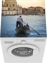Wasmachine beschermer mat - Gondelvaarder in Venetië - Breedte 60 cm x hoogte 60 cm