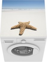 Wasmachine beschermer mat - Zeester - Strand - lucht - Breedte 60 cm x hoogte 60 cm